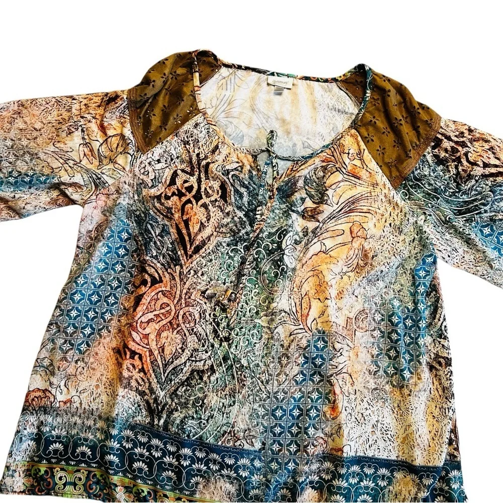 Avenue Multicolor Paisley Blouse - Picture 2 of 7